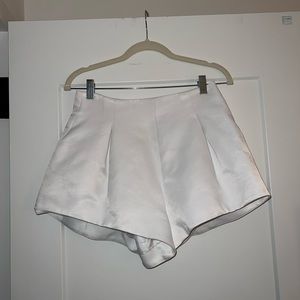 Zara White Satin Shorts